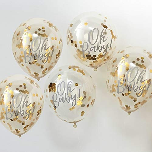 Product Cover Baby Shower Ideas Baby Shower Decorations Confetti Balloon Decoration Gold 'Oh Baby!', 12