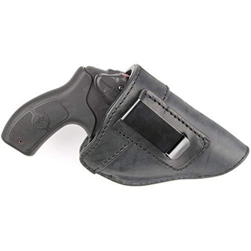 Product Cover ComfortTac The Protector Leather IWB Holster for J Frame Revolvers Including Ruger LCR, S&W 442 and 642, Taurus, Charter Arms, Rock Island Armory M206, Most .38 Special Revolvers (Black)