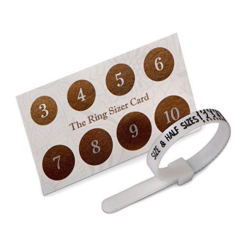 Product Cover Ring Sizer Kit - Finger Sizing Belt and Ring Sizing Card (US Sizes 1-17)