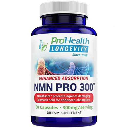 Product Cover ProHealth NMN Pro 300 Enhanced Absorption (60 Capsules, 300mg per 2 Capsule Serving) Nicotinamide Mononucleotide | NAD+ Precursor | Supports Anti-Aging, Longevity and Energy | Non-GMO