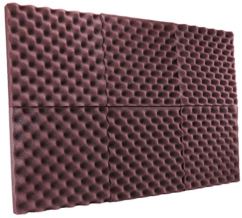 Product Cover New Level 6 Pack - All Burgundy Acoustic Panels Studio Foam Egg Crate 2