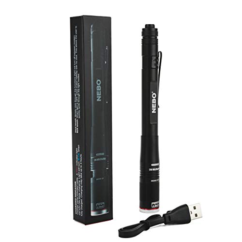 Product Cover Rechargeable Pen Light Flashlight 360-Lumens: NEBO Inspector Rechargeable Flashlights features FLEX Power, meaning it can be operated by the included rechargeable battery or by 2x AAA batteries