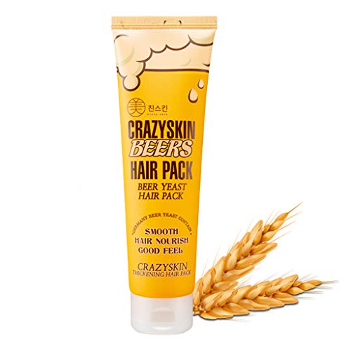 Product Cover CRAZY SKIN Beers Hair Pack 200g - pH 5.5 German Beer Yeast Hair Treatment Mask - Protein, Keratin, Argan Oil, Camellia Oil, Collagen Contained - Repair Dry, Damaged or Color Treated Hair
