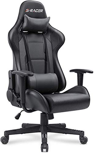 Product Cover Homall Gaming Chair Office Chair High Back Computer Chair PU Leather Desk Chair PC Racing Executive Ergonomic Adjustable Swivel Task Chair with Headrest and Lumbar Support(Black)