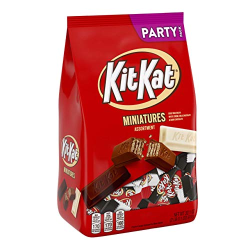 Product Cover KIT KAT Valentines Candy Assortment, Dark & Milk Chocolate, w/ White Crème Miniatures Assortment, Party Bag, 2 Pounds