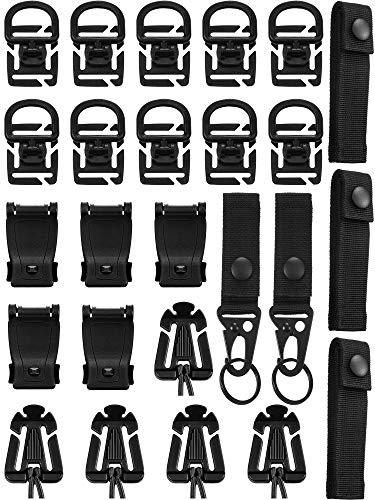 Product Cover 35 Pieces Molle Attachments Kit Molle Backpack Webbing Strap and Tactical D Ring Gear Clipfor Dominators Tactical Vest Belt (Style A)