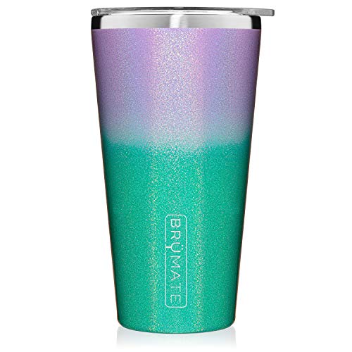 Product Cover Brümate Imperial Pint 20oz Shatterproof Double Wall Vacuum Insulated Stainless Steel Travel & Camping Mug for Beer, Cocktails, Coffee & Tea with Splash-Proof Lid for Men & Women (Glitter Mermaid)