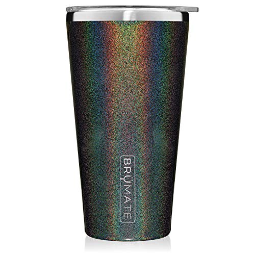 Product Cover Brümate Imperial Pint 20oz Shatterproof Double Wall Vacuum Insulated Stainless Steel Travel & Camping Mug for Beer, Cocktails, Coffee & Tea with Splash-Proof Lid for Men & Women (Glitter Charcoal)