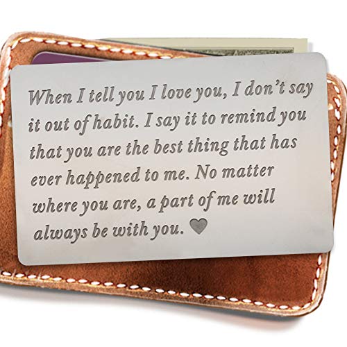 Product Cover Engraved Wallet Inserts, Permanent Etching Engraving, Anniversary Gifts for Men, Husband Gifts, Boyfriend Gifts
