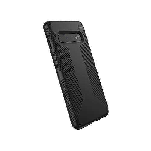 Product Cover Speck Samsung Galaxy S10 Drop Protection Slim Rubber No-Slip Enhanced Grip Textured Presidio Grip Cover Case - Black