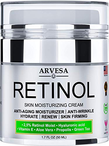 Product Cover Wild Beauty 2019 Retinol Moisturizer Cream for Face and Eye Area -Made in USA -with Hyaluronic Acid -Active 2.5% -Anti Aging to Reduce Wrinkles & Fine Lines -Best Day Night