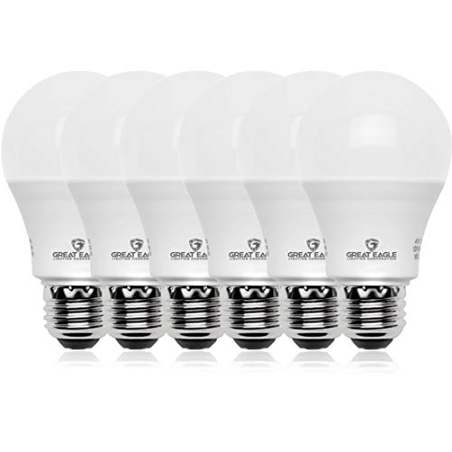 Product Cover Great Eagle 100W Equivalent LED A19 Light Bulb 1600 Lumens Daylight 5000K Dimmable 15-Watt UL Listed (6-Pack)