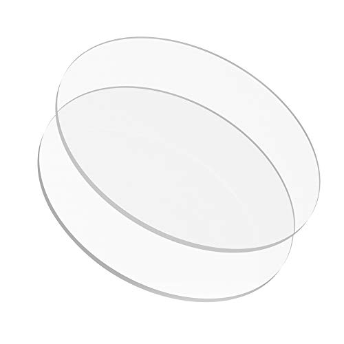 Product Cover 6.25 inch Buttercream Acrylic Round Cake Disks Set of 2 (0.18 or 3/16 inch thick) - Great for Serving Bake Goods and Art Craft Project UPDATED version