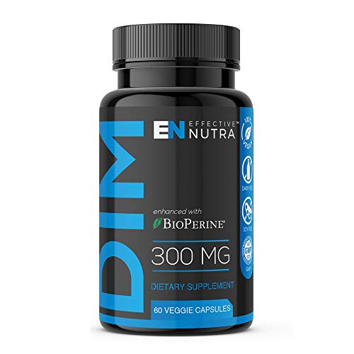 Product Cover DIM Supplement 300mg - Extra Strength DIM (Diindolylmethane) + 5mg BioPerine 60-Day Supply Provides Estrogen Balance, Hormone Menopause Relief, Treatment of Acne & PCOS