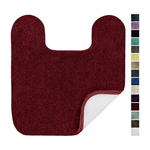 Product Cover Maples Rugs ColorSoft Non Slip Washable & Quick Dry Contour Toilet Rugs [Made in USA], Crimson Victory