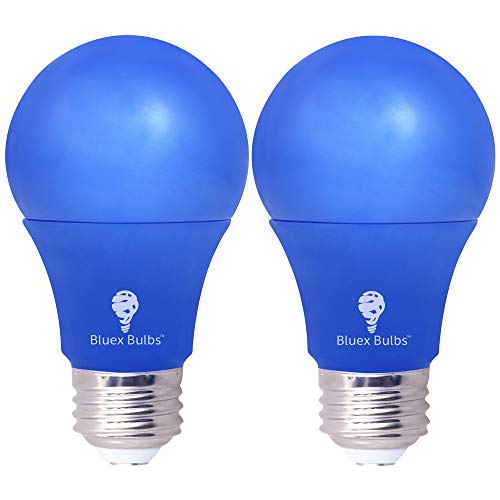 Product Cover 2 Pack BlueX LED A19 Light Bulb - 9W (60Watt Equivalent) - E26 Base Blue LED Blue Bulb, Party Decoration, Porch, Home Lighting, Holiday Lighting, Decorative Illumination (Blue)