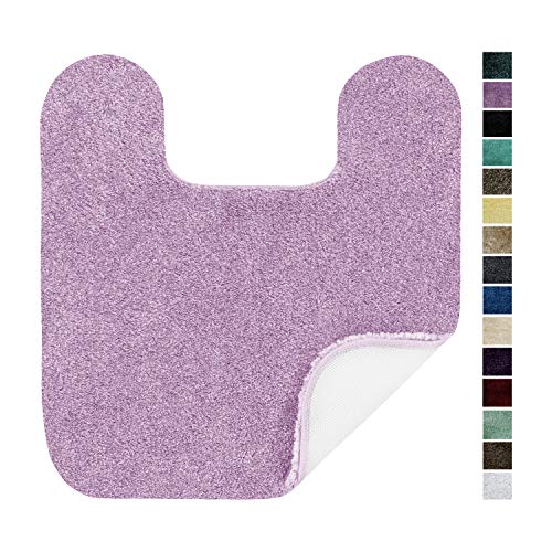 Product Cover Maples Rugs ColorSoft Non Slip Washable & Quick Dry Contour Toilet Rugs [Made in USA], Romantic Purple