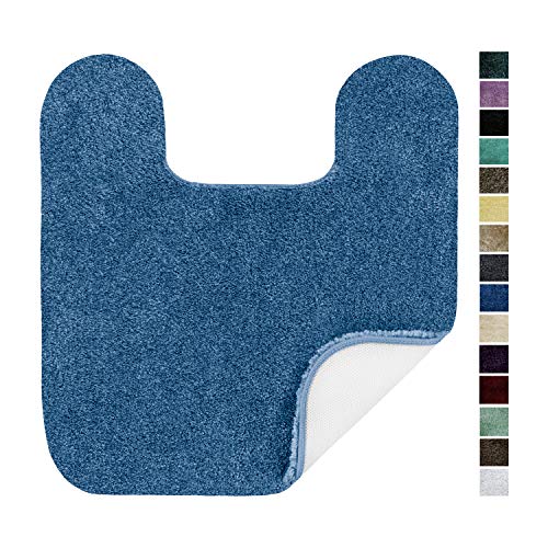 Product Cover Maples Rugs ColorSoft Non Slip Washable & Quick Dry Contour Toilet Rugs [Made in USA], Federal Blue