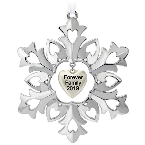 Product Cover Hallmark Keepsake Christmas 2019 Year Dated Forever Family Snowflake Ornament, Metal