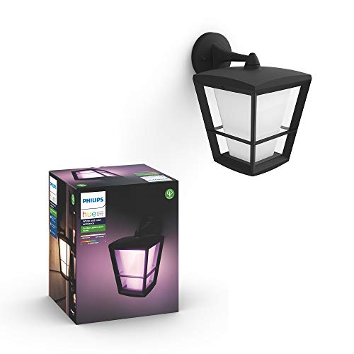 Product Cover Philips Hue Econic Smart Outdoor White & Color Wall Lantern, Down (Hue Hub Required, Smart Light Works with Alexa, Apple Homekit & Google Assistant)