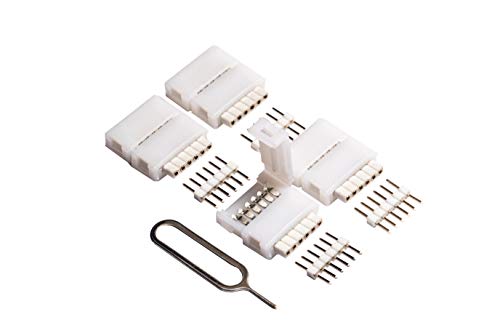 Product Cover 6-Pin to Cut-End Connector for Philips Hue Lightstrip Plus (4 Pack, White)