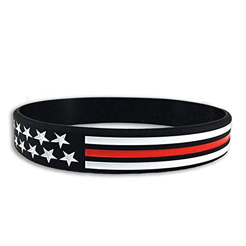 Product Cover Wesol Distribution Thin RED LINE American Flag Silicone Wristband