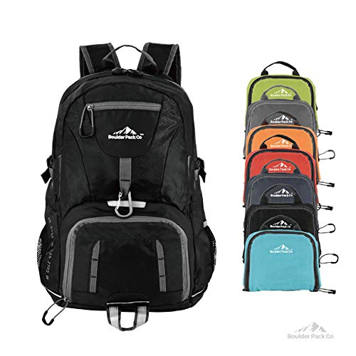 Product Cover Boulder Pack Co. Lightweight Foldable Travel & Hiking Backpack Daypack Bag - Fits Laptop