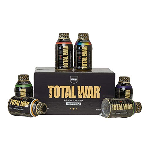 Product Cover Redcon1 - Total War RTD (Ready to Drink) Preworkout - Case of 12 - Variety Pack - Try All Flavors at Once!