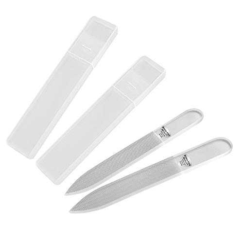 Product Cover Glass Nail File and Buffer Set, File & Shine Nails with Unique 2-In-One Nail Filer & Nail Polisher Nail Files, Expertly Shape & Polish Nail, Removes Nail Ridges - Bona Fide Beauty Premium Czech Glass