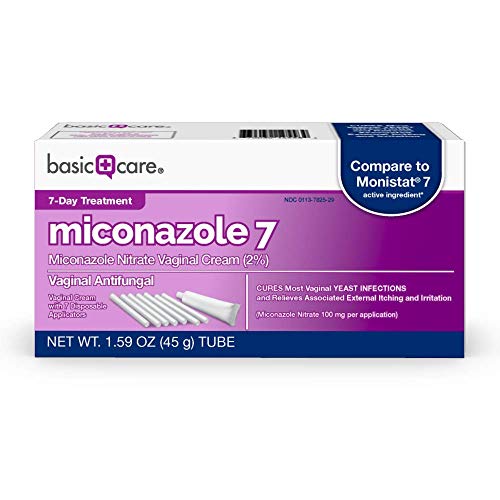 Product Cover Amazon Basic Care Miconazole Nitrate Vaginal Cream 2%, Vaginal Antifungal, 7-Day Treatment
