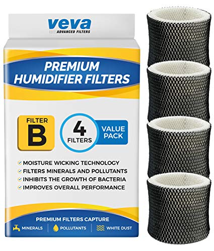 Product Cover VEVA 4 Pack Premium Humidifier Filters Replacement for Holmes Filter B, HWF64, and Other Sunbeam Bionaire Cool Mist Humidifiers
