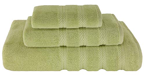 Product Cover American Soft Linen Set of 3, 100% Turkish Genuine Cotton Premium & Luxury Towels Bathroom Set,1 Bath Towel 27x54 inch, 1 Hand Towel 16x28 inch & 1 Washcloth 13x13 inch [Worth $36.95] Pistachio Green