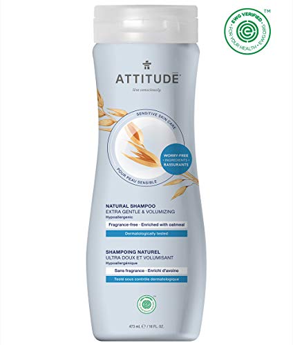 Product Cover ATTITUDE Sensitive Skin, Hypoallergenic Shampoo, Fragrance Free, 16 fl. oz.