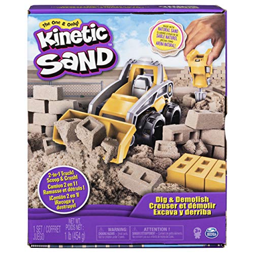 Product Cover Kinetic Sand, Dig & Demolish Truck Playset with 1Lb for Kids Aged 3 & Up