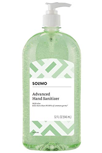 Product Cover Amazon Brand - Solimo Hand Sanitizer with Vitamin E and Aloe, 32 Fl Oz (Pack of 1)