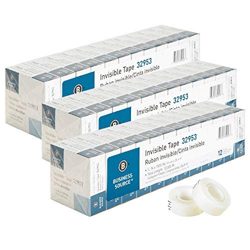 Product Cover Invisible Tape, 1 Core, 3/4x1000, 36/PK, Clear (BSN32953)
