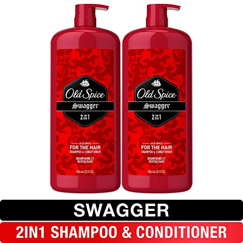 Product Cover Old Spice, Shampoo and Conditioner 2 in 1, Swagger for Men, 32 fl oz, Twin Pack
