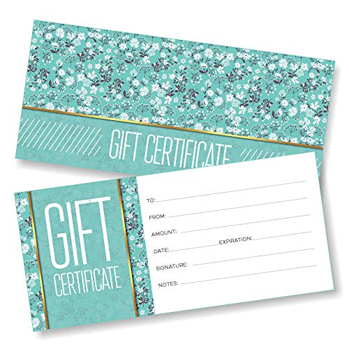 Product Cover 25 Blank Gift Certificates for Business - Spring Design - Size 4