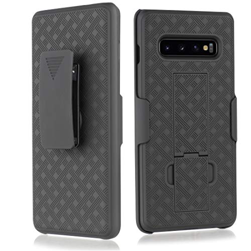 Product Cover Compatible for Samsung Galaxy S10 Case, Belt Clip Case - Slim Fit Holster Shell Combo w/Rubberized Grip [Screen Protector]