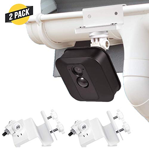 Product Cover Weatherproof Gutter Mount for Blink XT2 Outdoor Camera with Universal Screw Adapter - by Wasserstein - Best Viewing Angle for Your Surveillance Camera (2 Pack, White)
