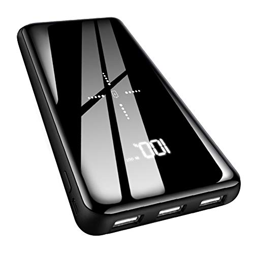 Product Cover Wireless Portable Charger Power Bank 25000mAh - High Capacity with LCD Digital Display,3 USB Output & Dual Input External Battery Pack Compatible with Smart Phones,Android Phone,Tablet and More