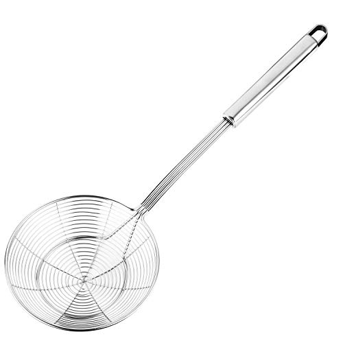 Product Cover Hiware Solid Stainless Steel Spider Strainer Skimmer Ladle, 7 Inch