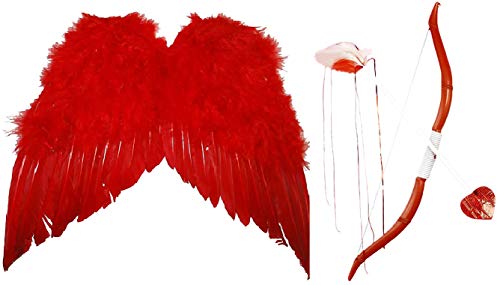 Product Cover Cupid Bow Cupids Arrow Feathered Angel Red Wings Valentines Day Accessory Set
