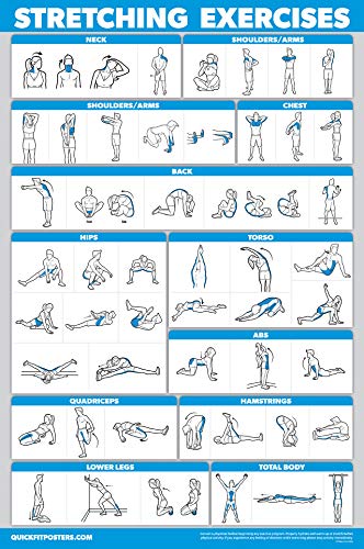 Product Cover QuickFit Stretching Workout Exercise Poster - Stretch Routine (Laminated, 18