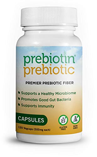 Product Cover Prebiotin - Prebiotic Dietary Supplement Fiber Capsules - 120 Vegcaps - Professionally Formulated to Support Digestive Health - Balances Gut Microbiome, Boosts Your Own Probiotics & Enhances Immunity