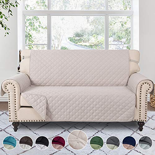 Product Cover RHF Reversible Loveseat Covers for Dogs, Couch Covers for Dogs, Loveseat Cover for Dogs, Pet Cover for Loveseat, Loveseat Slipcover&Love Seat Couch Covers(Loveseat: Light Taupe/Light Taupe)