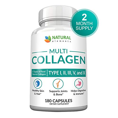 Product Cover Multi Collagen Protein Capsules - 180 Collagen Capsules - Type I, II, III, V, X Collagen Pills - Proprietary Blend of Eggshell, Chicken, Wild Fish & Grass-Fed Beef Collagen Peptides - 2025mg per serv