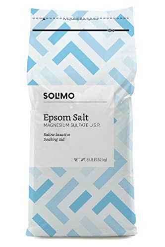 Product Cover Amazon Brand - Solimo Epsom Salt Soak, Magnesium Sulfate USP, 8 Pound