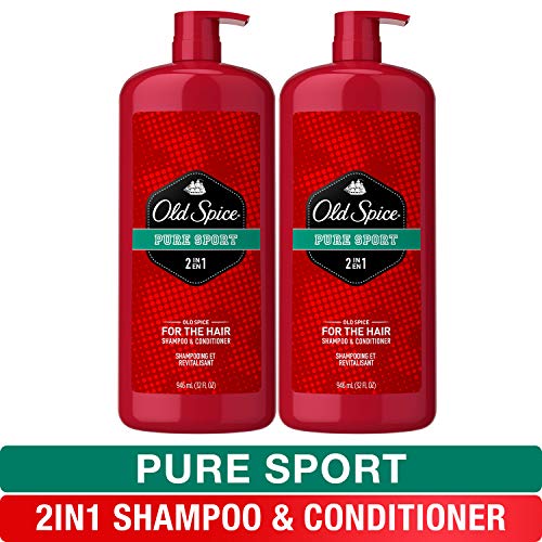 Product Cover Old Spice, Shampoo and Conditioner 2 in 1, Pure Sport for Men, 32 fl oz, Twin Pack