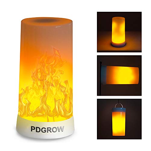 Product Cover PDGROW LED Flame Light, Indoor Outdoor LED Flame Effect Light with Upside Down Effect, Rechargeable Flame Lamp Decorative Lights Night Lights for Home Party Camping Hotel Bar